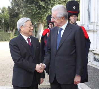 Nguyen Phu Trong rencontre le président et le Premier ministre italiens - ảnh 2